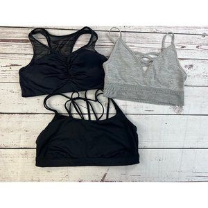 Lot of 3 Sports Bras Size XLarge Black & Gray 7438
